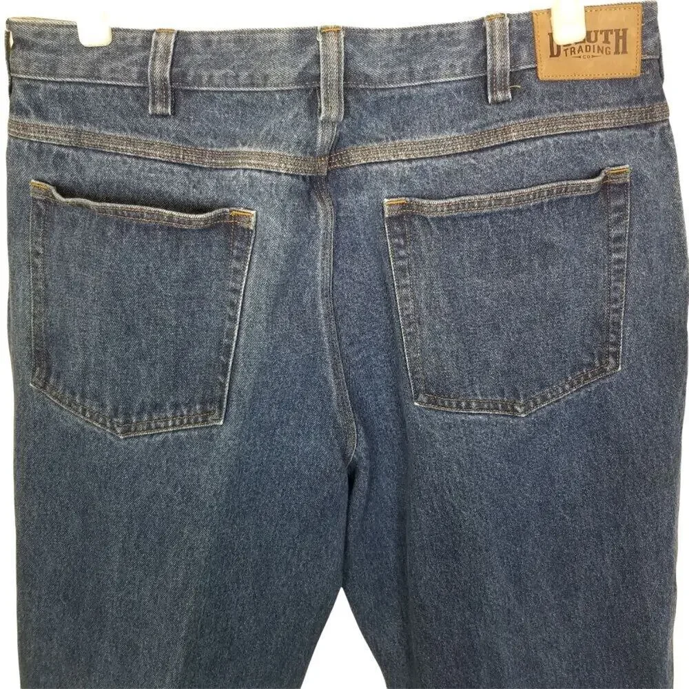 Duluth Trading Co. Mens Straight Leg Jean Size 38X32 Blue Denim Medium Wash